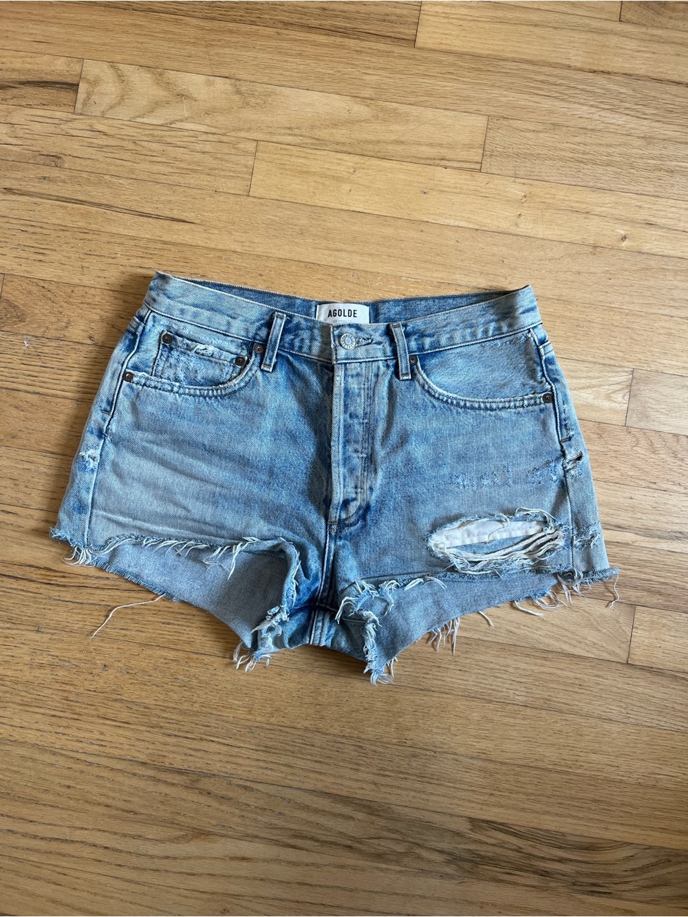 Agolde cut off jean shorts 27